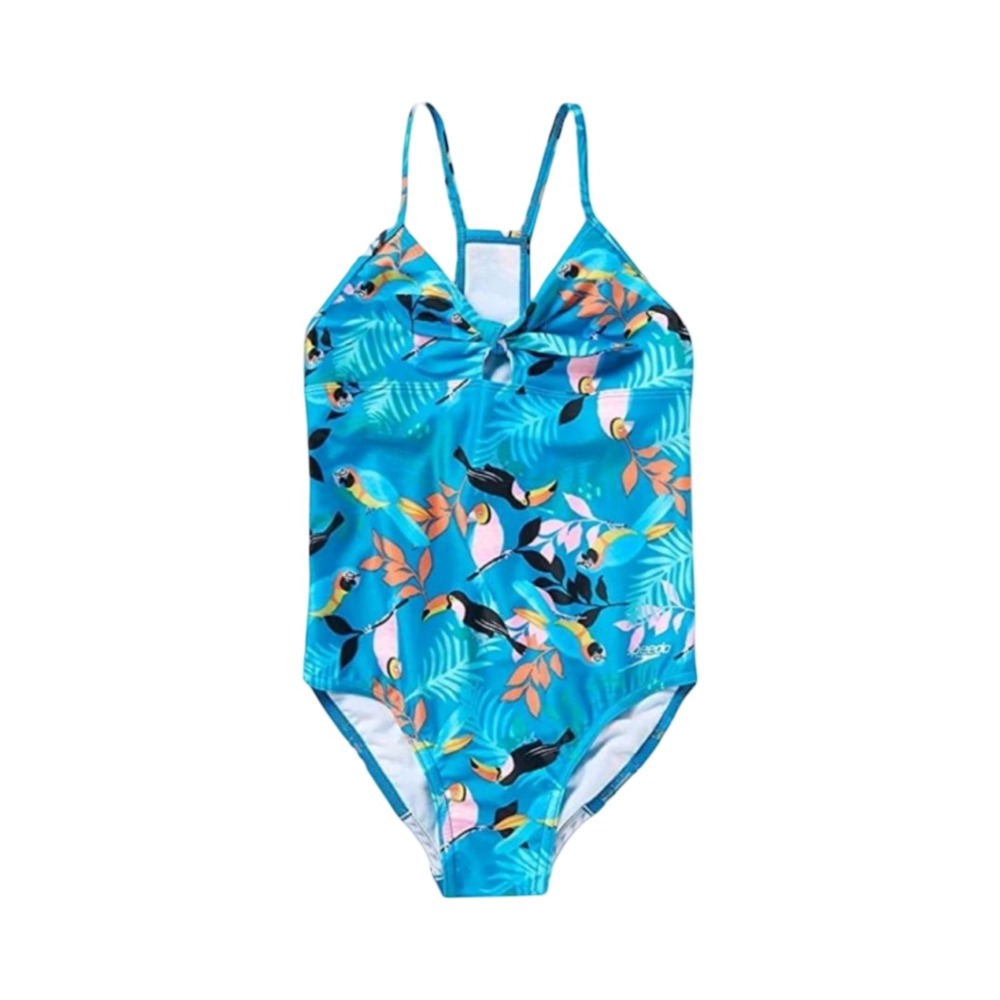 Speedo Girls Tropical Toucan One-Piece Swimsuit UPF 50+ Size M (10)
